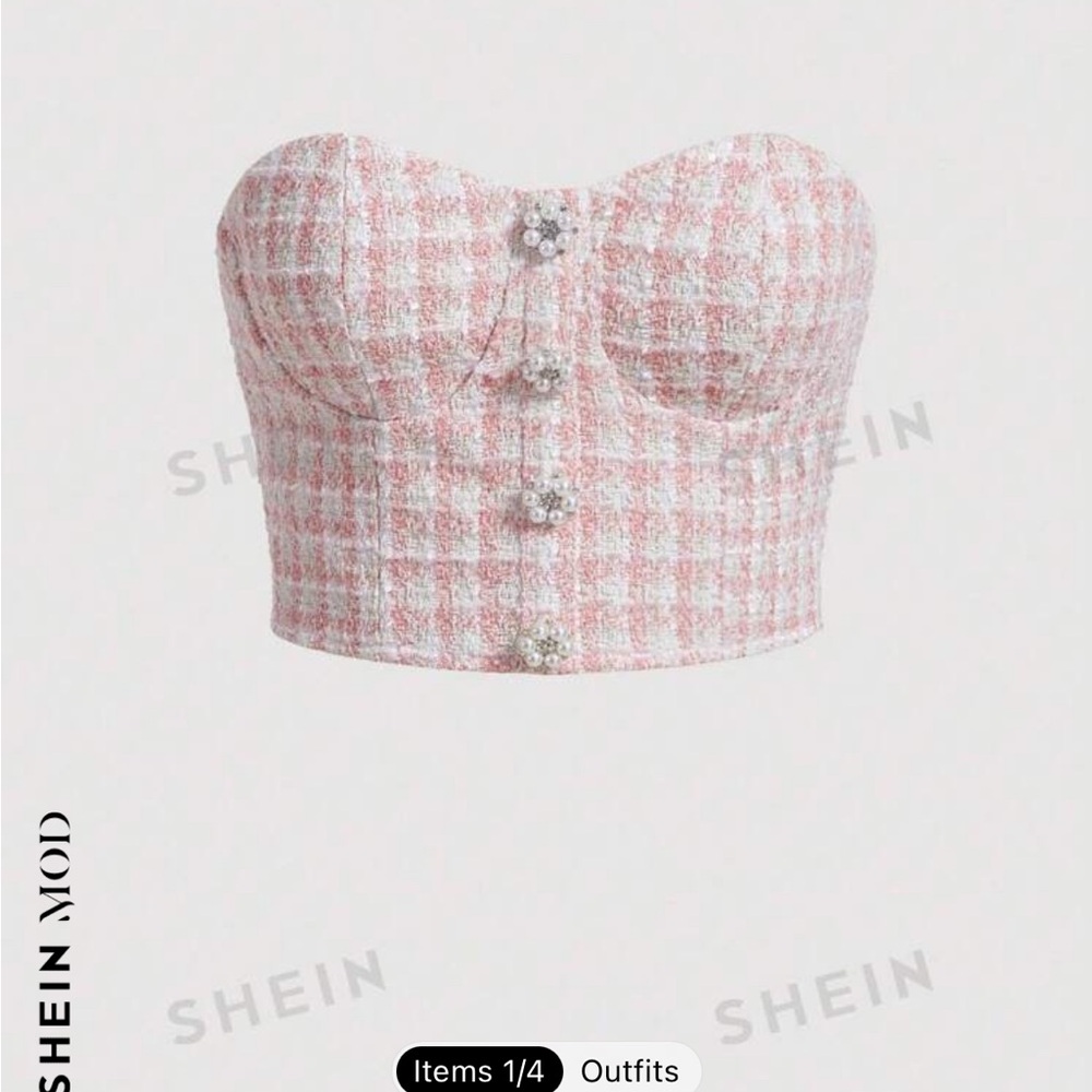 shein pink tube top, size small, fits like xs